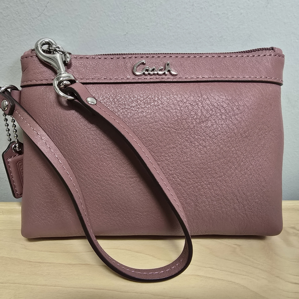 COACH Mauve Pink Leather Wristlet